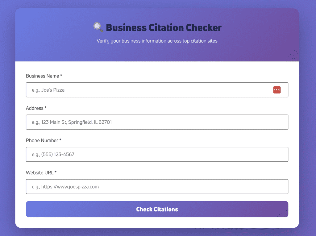 Local Citation Checker